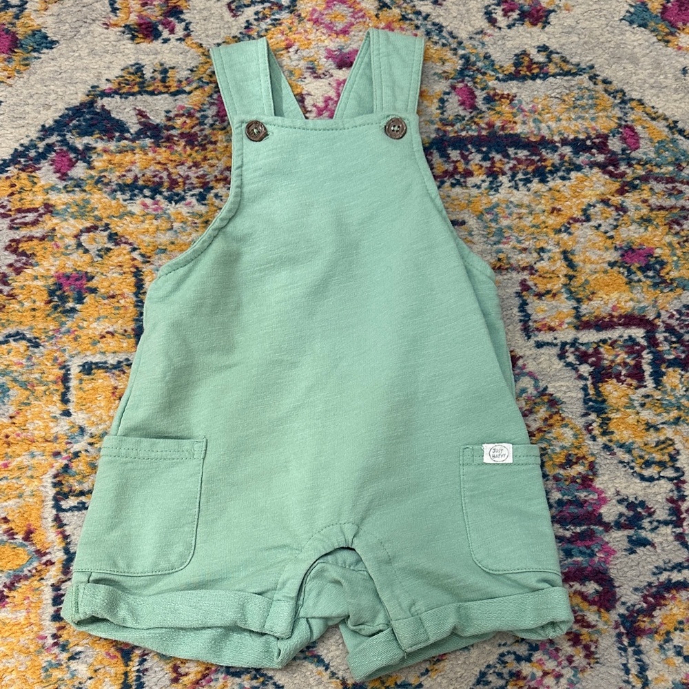 Mint Green Kids Overalls with Pockets